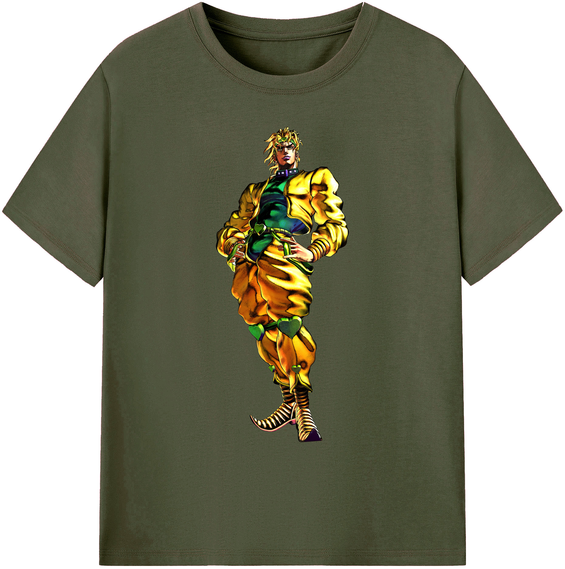 （画像用） ジョジョの奇妙な冒険 ディオ?ブランドー JoJo's Bizarre Adventure Dio Brando 綿100％ メンズ半袖Tシャツ｜肌触りやわらか＆通気性